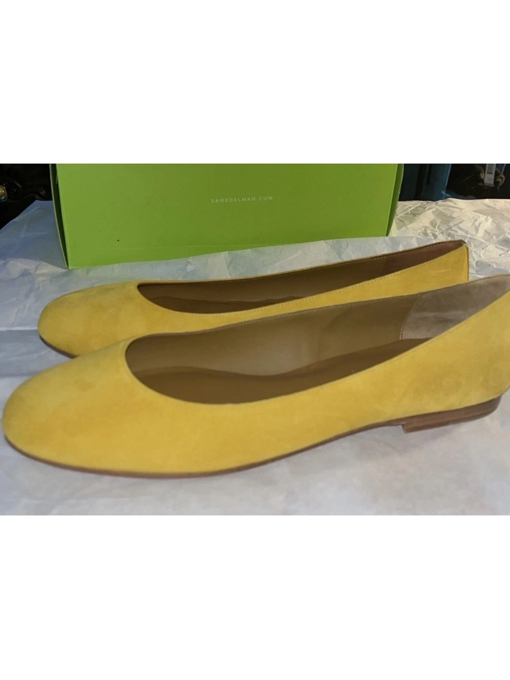 Margaux  Yellow Suede Flats EUR 42.5 A (Best Fit US 11.5 Narrow) MSRP $198 New